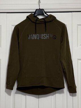Vanquish Fitness Lightweight Hoodie – Khaki Green "Designed in London"
